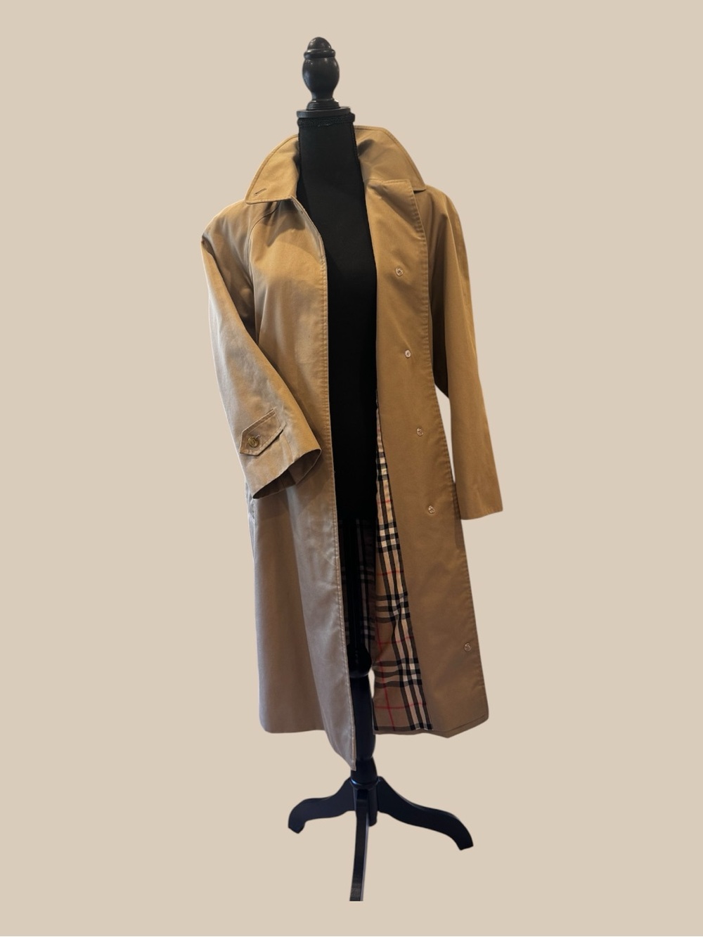 Burberry Beige Trench Coat with Signature Checked Lining